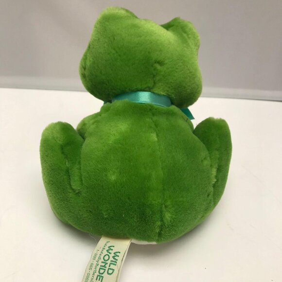 Vintage Wild Wonders Green Frog Toad Plush Stuffed Animal Soft Toy 7" Small - Picture 5 of 7